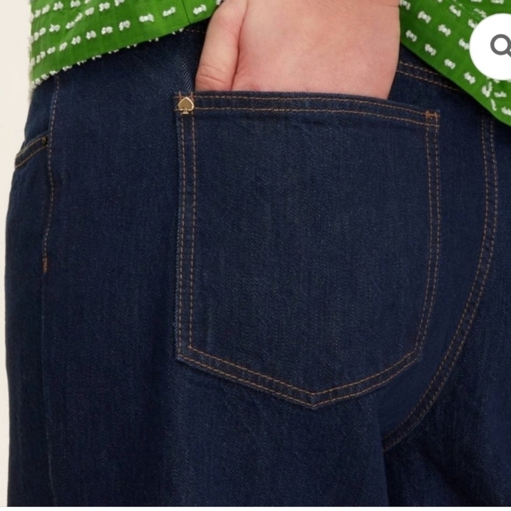 Kate Spade X Target High Wide Cuff Dark Wash Jeans Size 8 - Picture 6 of 6
